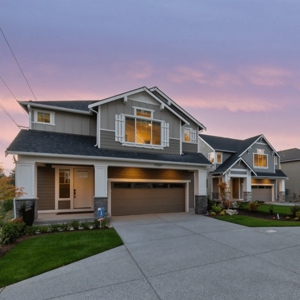 Modern single-family home requiring blower door testing in Western Washington