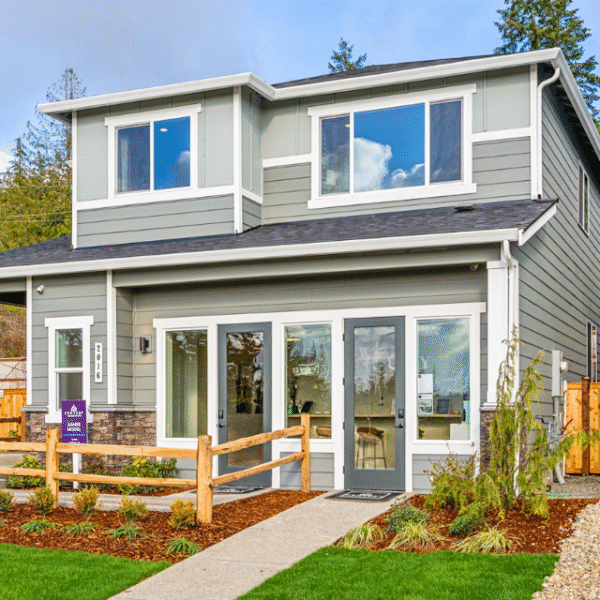 New construction single-family home requiring blower door testing in Western Washington
